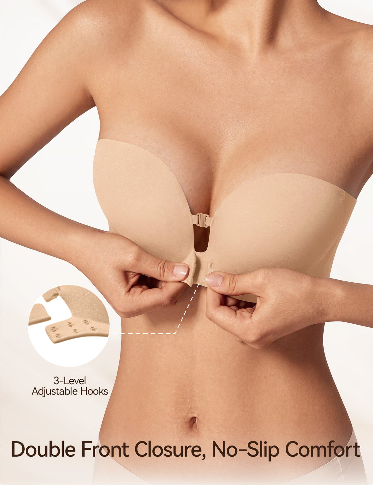 Strapless Front Closure Non-Slip Bra | Honeylyn