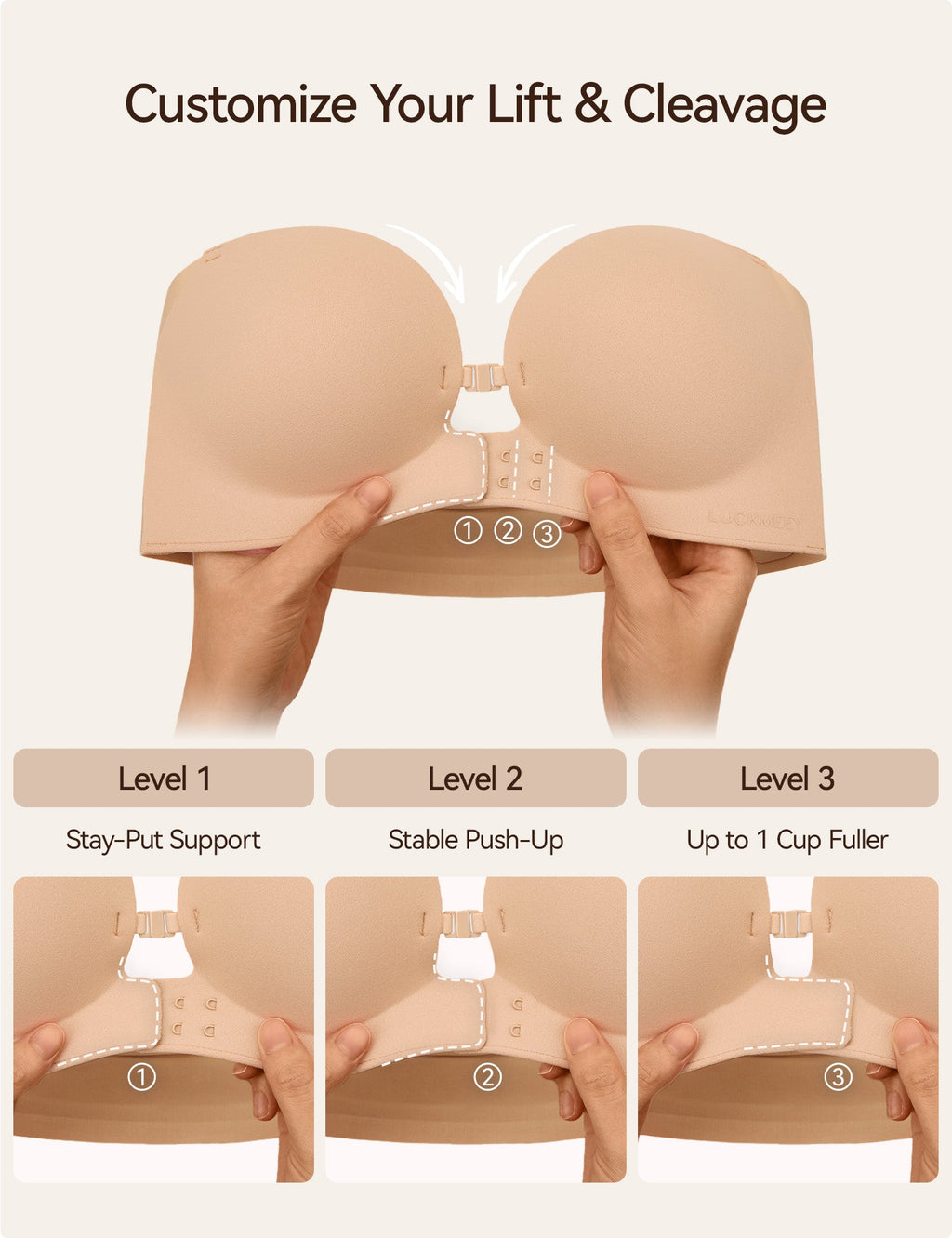 Strapless Front Closure Non-Slip Bra | Honeylyn