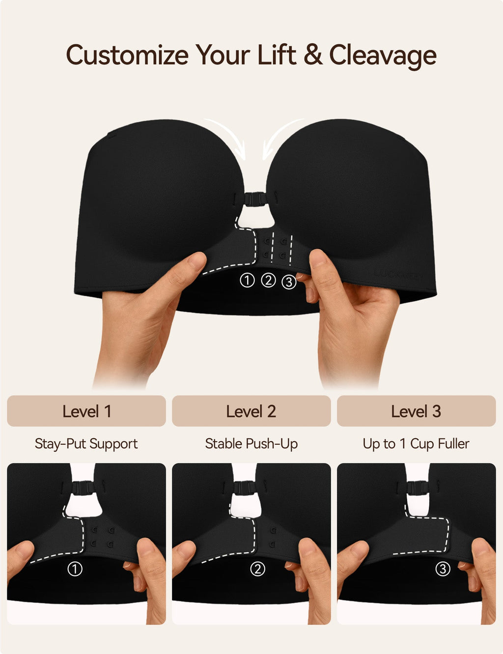Strapless Front Closure Non-Slip Bra | Honeylyn