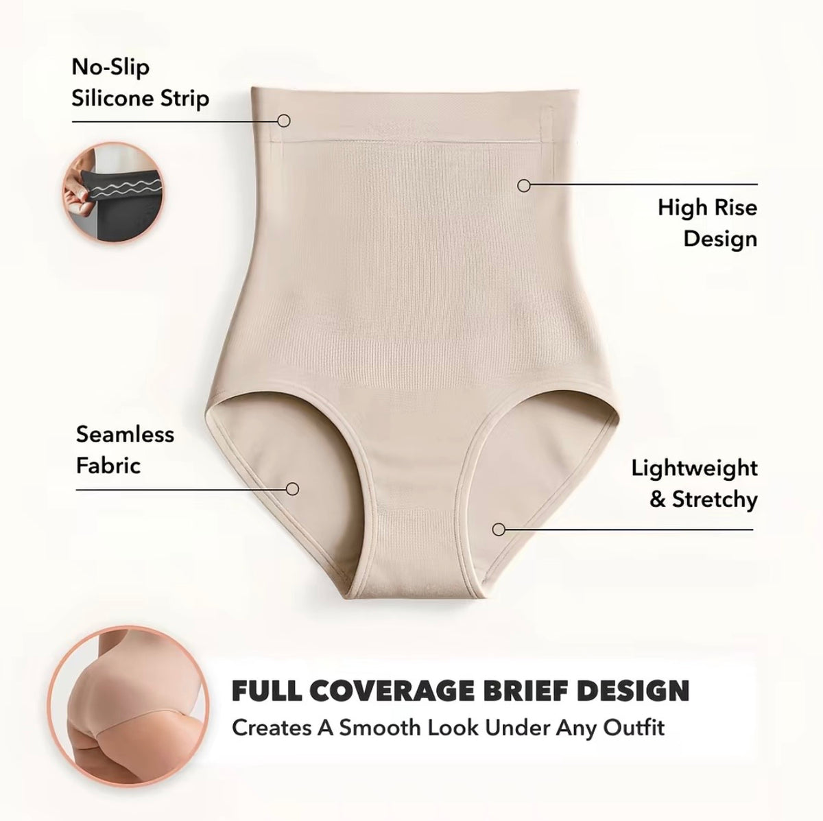 High-Waisted Shapewear Panty | Honeylyn