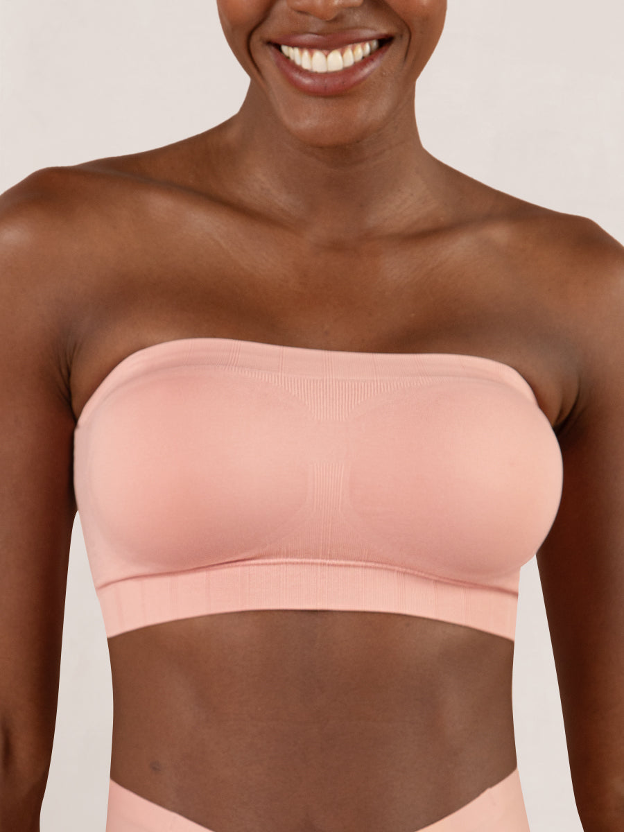 Seamless strapless bandeau bra in rose tan | Honeylyn