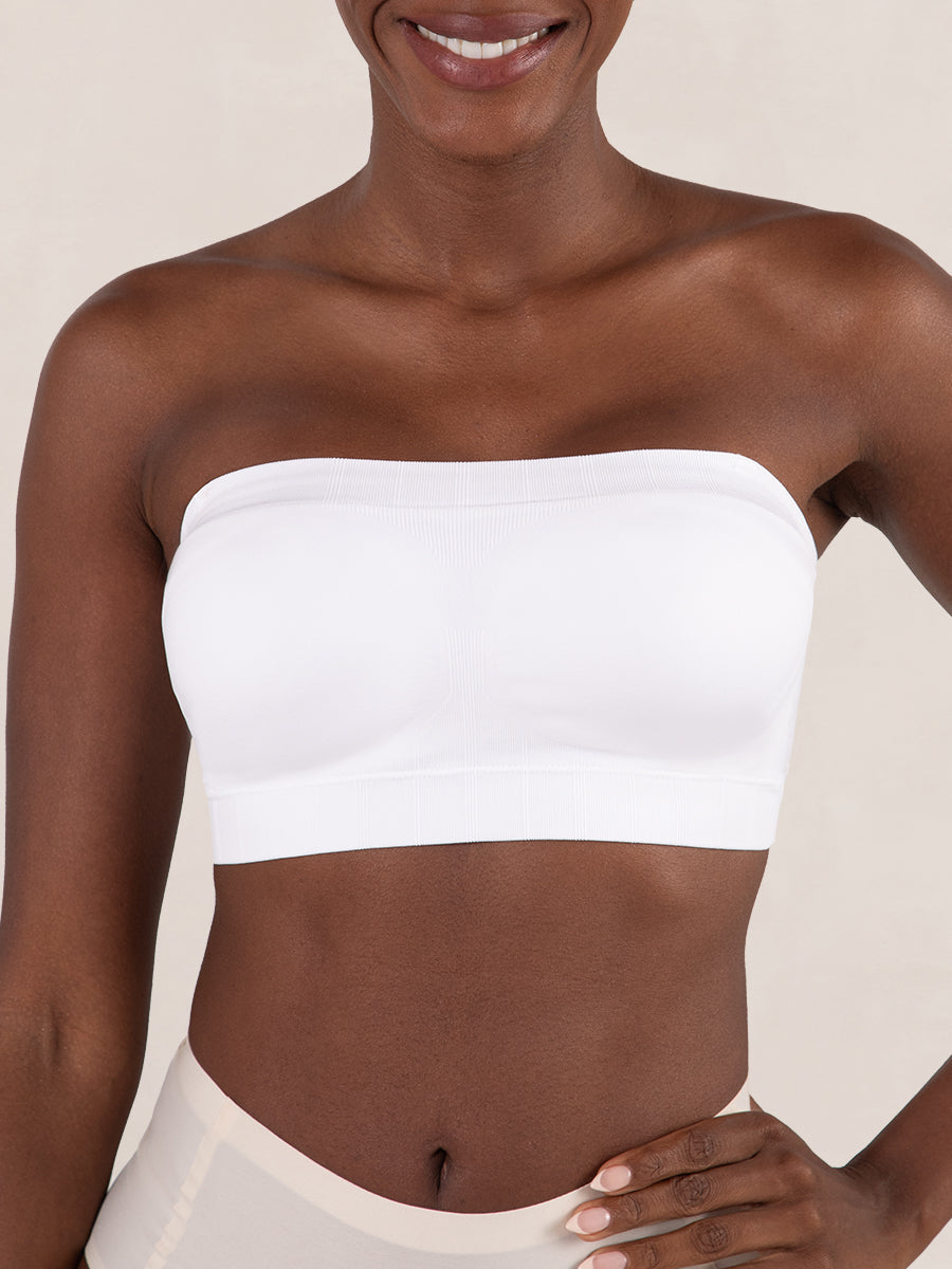 Strapless bandeau bra white Wireless | Honeylyn