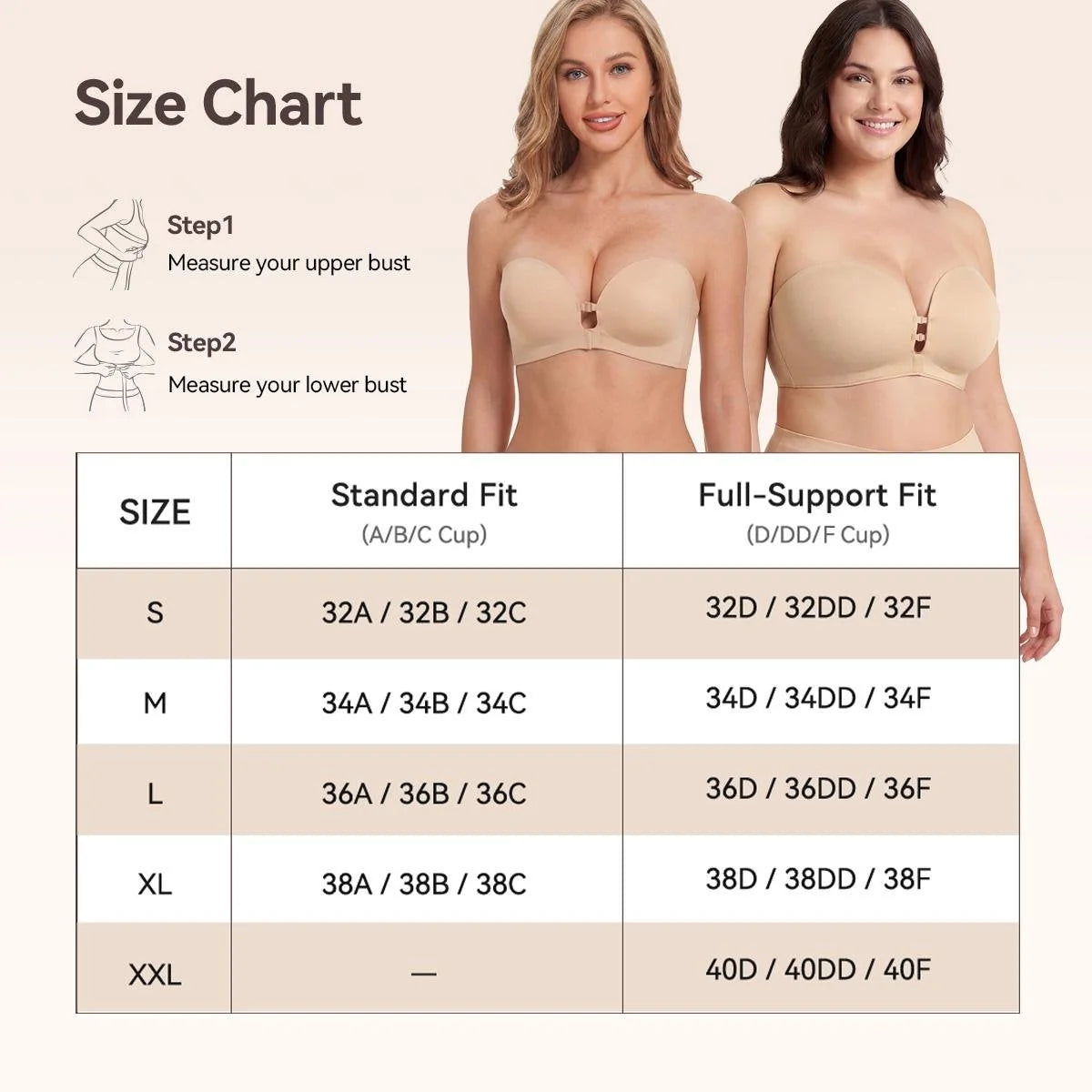 Strapless Front Closure Non-Slip Bra | Honeylyn